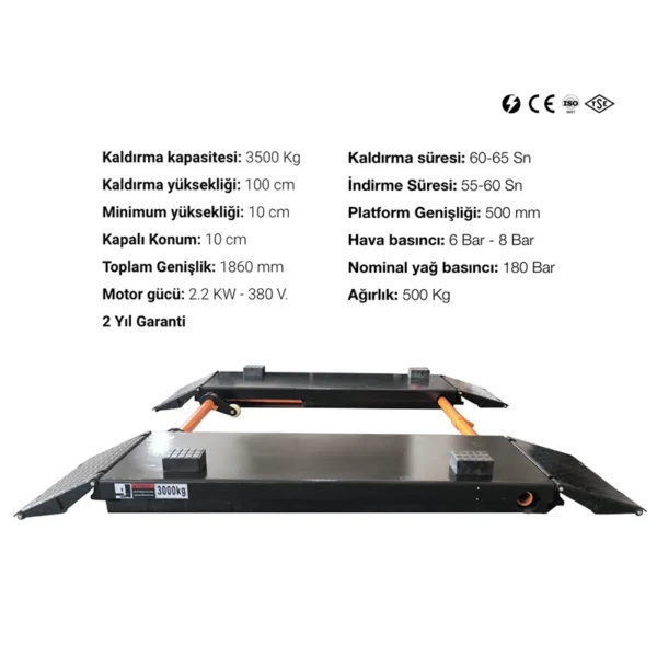 Makaslı Lift 1 Metre Mekanik Kilitli - Görsel 5