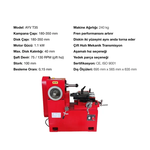 Disk Kampana Torna Makinesi T35 - Görsel 2